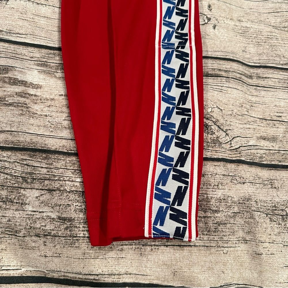 Nike Bright Red Retro Inspired Track Pants With Snaps Up Sides Size Small - Picture 3 of 12